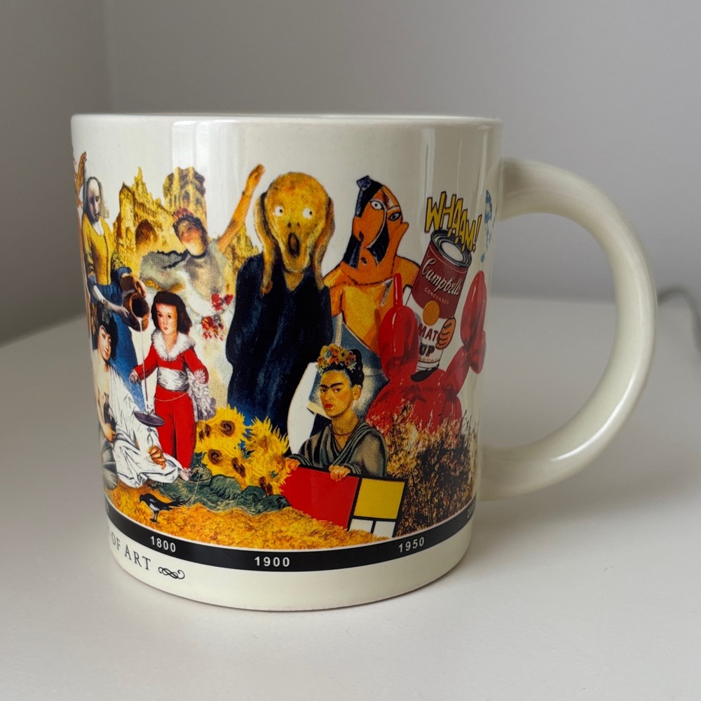 Brief History Art Coffee Mug Cup Unemployed Philosophers Guild Masterpieces